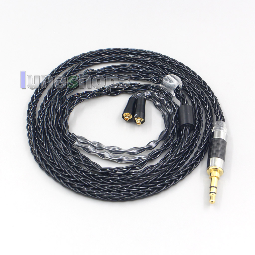 2.5mm 4.4mm XLR 8 Core Silver Plated Black Earphone Cable For Westone W40 W50 W60 UM10 UM20 UM30 UM40 UM50 Pro
