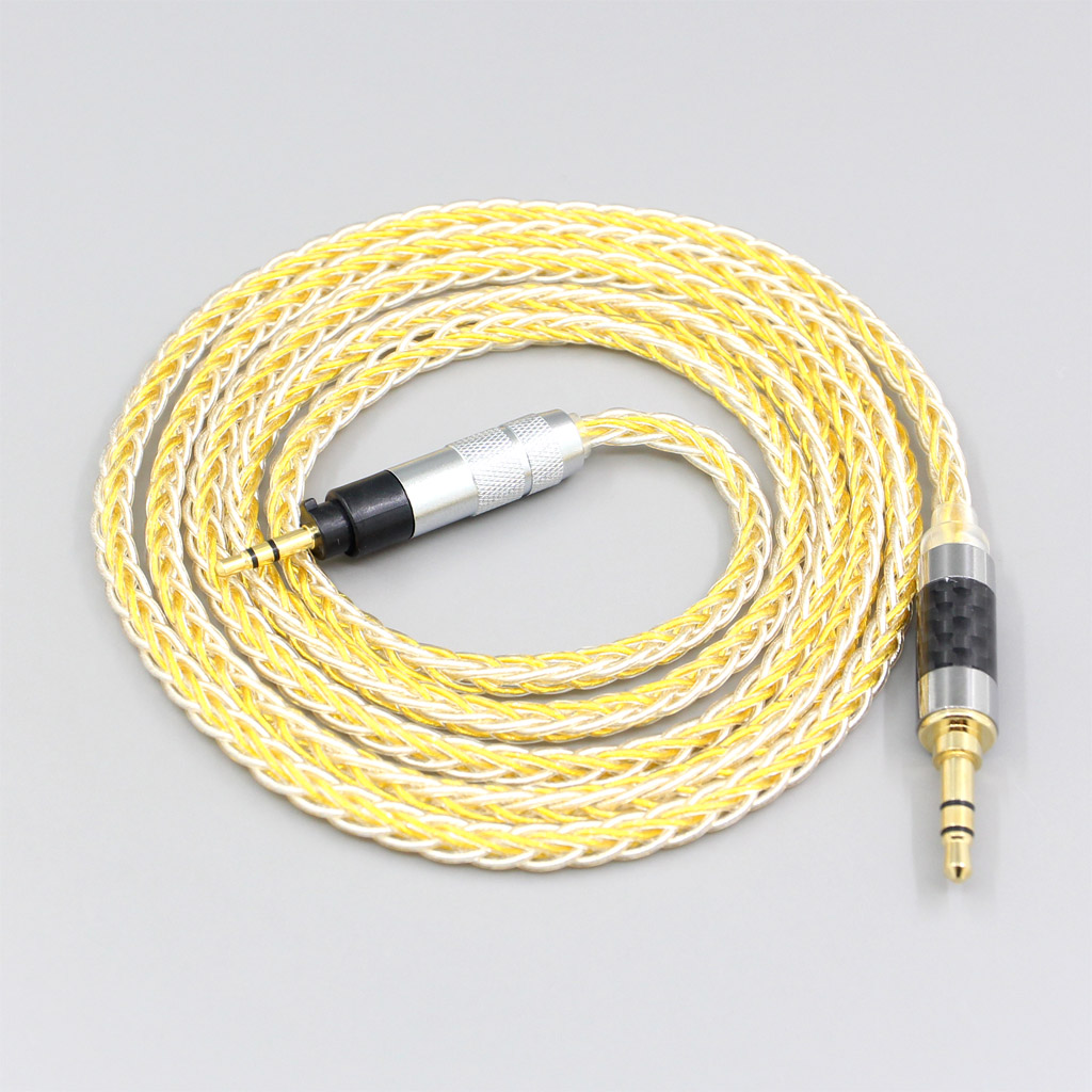 8 Core Silver Gold Plated Braided Earphone Cable For Sennheiser Urbanite XL On Over Ear Headphone