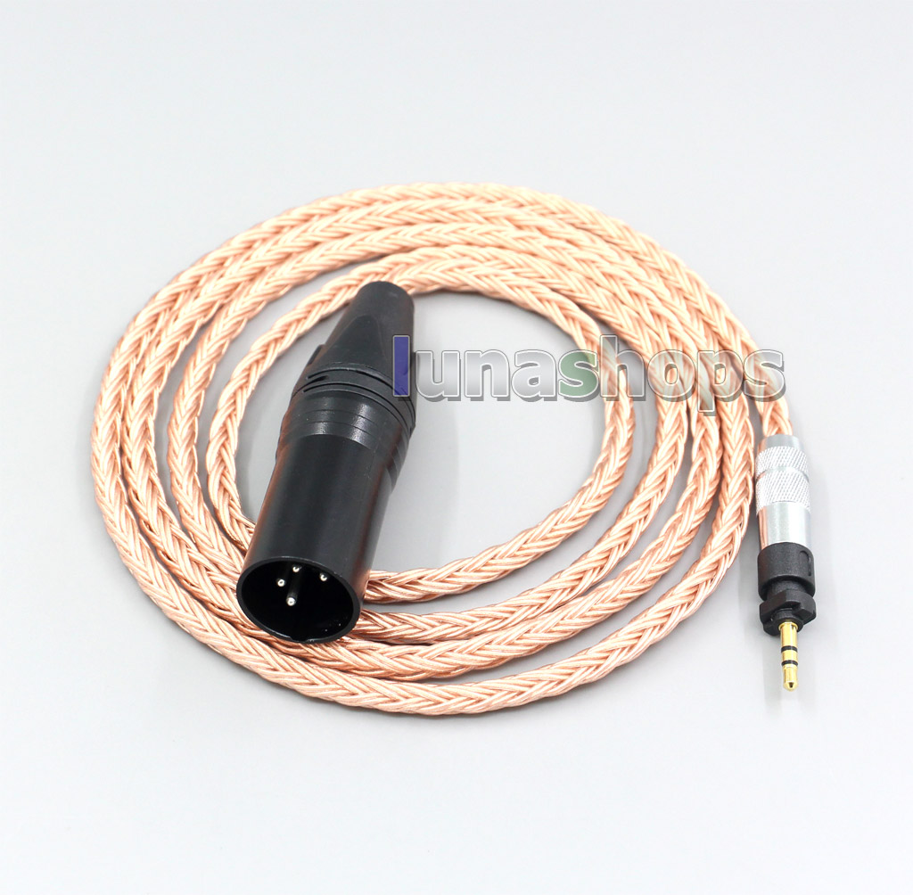 XLR 3 4 Pole 6.5mm 16 Core 99% 7N  OCC Earphone Cable For Shure SRH840 SRH940 SRH440 SRH750DJ Philips SHP9000 SHP8900
