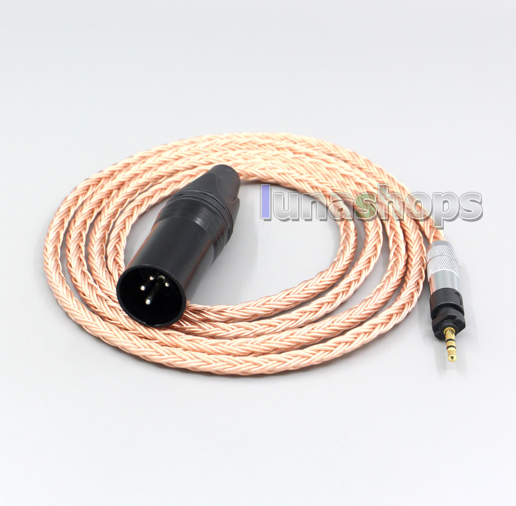 XLR 3 4 Pole 6.5mm 16 Core 99% 7N  OCC Earphone Cable For Shure SRH840 SRH940 SRH440 SRH750DJ Philips SHP9000 SHP8900