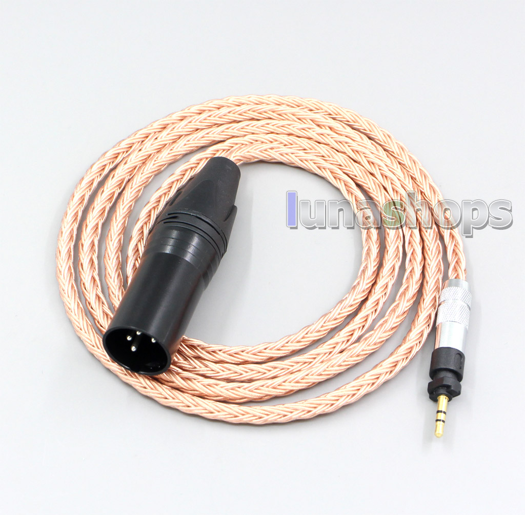 XLR 3 4 Pole 6.5mm 16 Core 99% 7N  OCC Earphone Cable For Shure SRH840 SRH940 SRH440 SRH750DJ Philips SHP9000 SHP8900