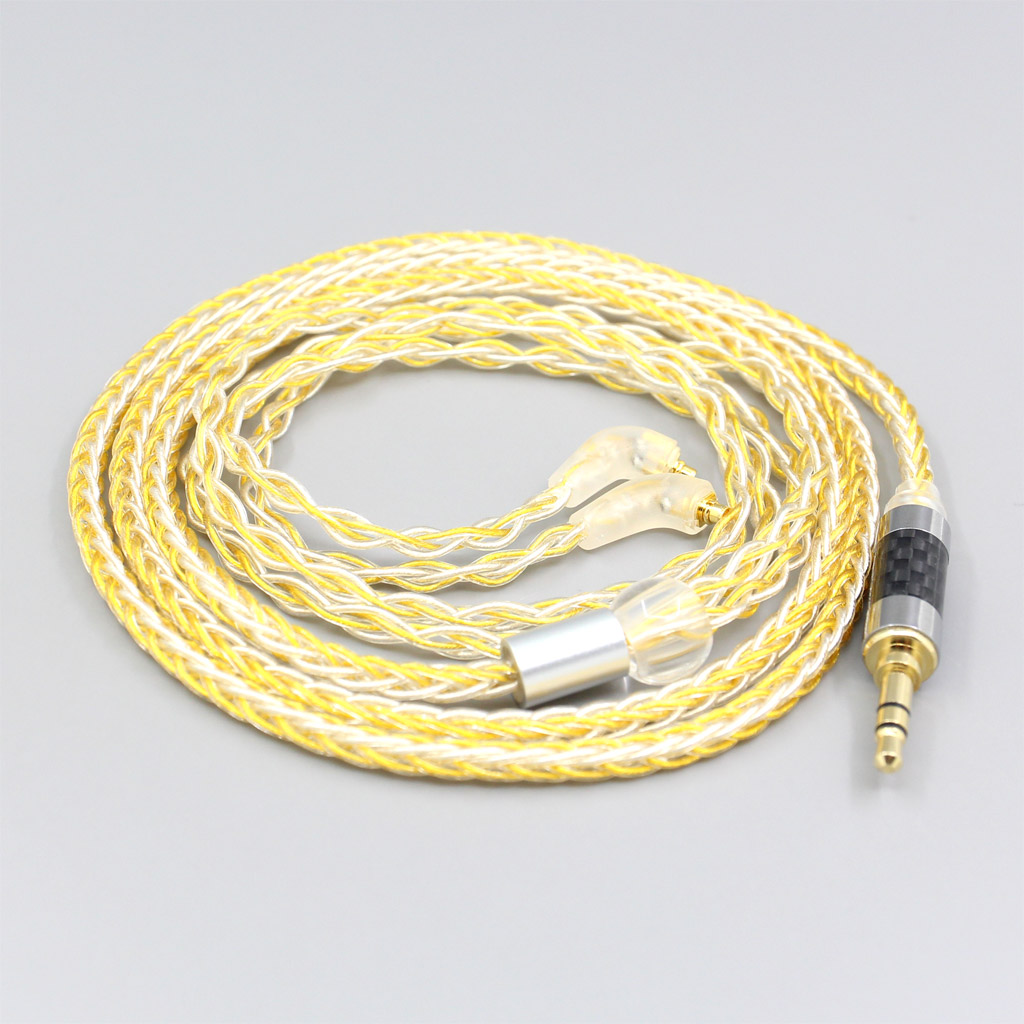 8 Core Silver Gold Plated Braided Earphone Cable For Etymotic ER4SR ER4XR ER3XR ER3SE ER2XR ER2SE