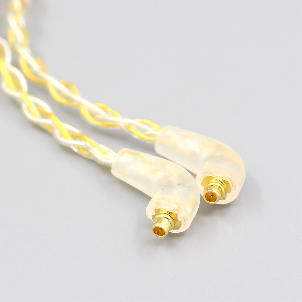 8 Core Silver Gold Plated Braided Earphone Cable For Etymotic ER4SR ER4XR ER3XR ER3SE ER2XR ER2SE