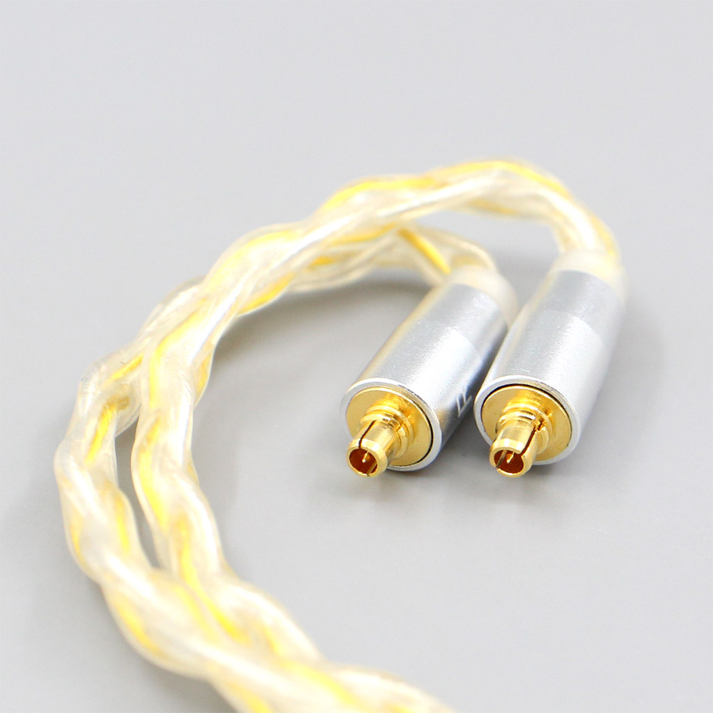 8 Core OCC Silver Gold Plated Braided Earphone Cable For Dunu T5 Titan 3 T3 (Increase Length MMCX)
