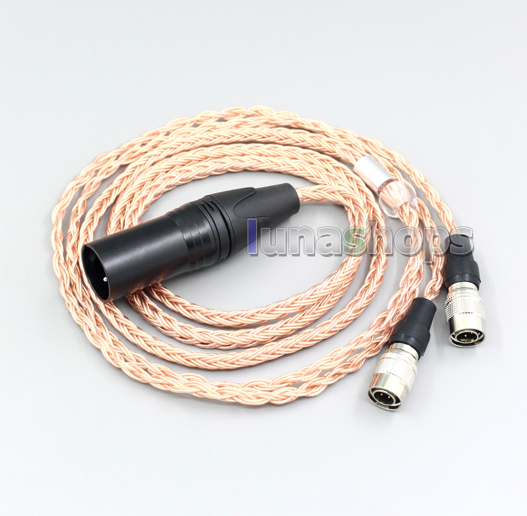 XLR 3 4 Pole 6.5mm 16 Core 99% 7N OCC Headphone Cable For Mr Speakers Alpha Dog Ether C Flow Mad Dog AEON
