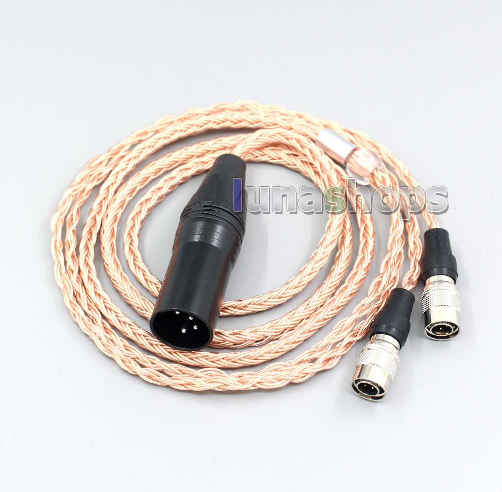 XLR 3 4 Pole 6.5mm 16 Core 99% 7N OCC Headphone Cable For Mr Speakers Alpha Dog Ether C Flow Mad Dog AEON