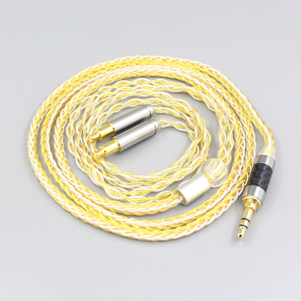8 Core OCC Silver Gold Plated Braided Earphone Cable For Audio Technica ATH-ADX5000 ATH-MSR7b 770H 990H A2DC