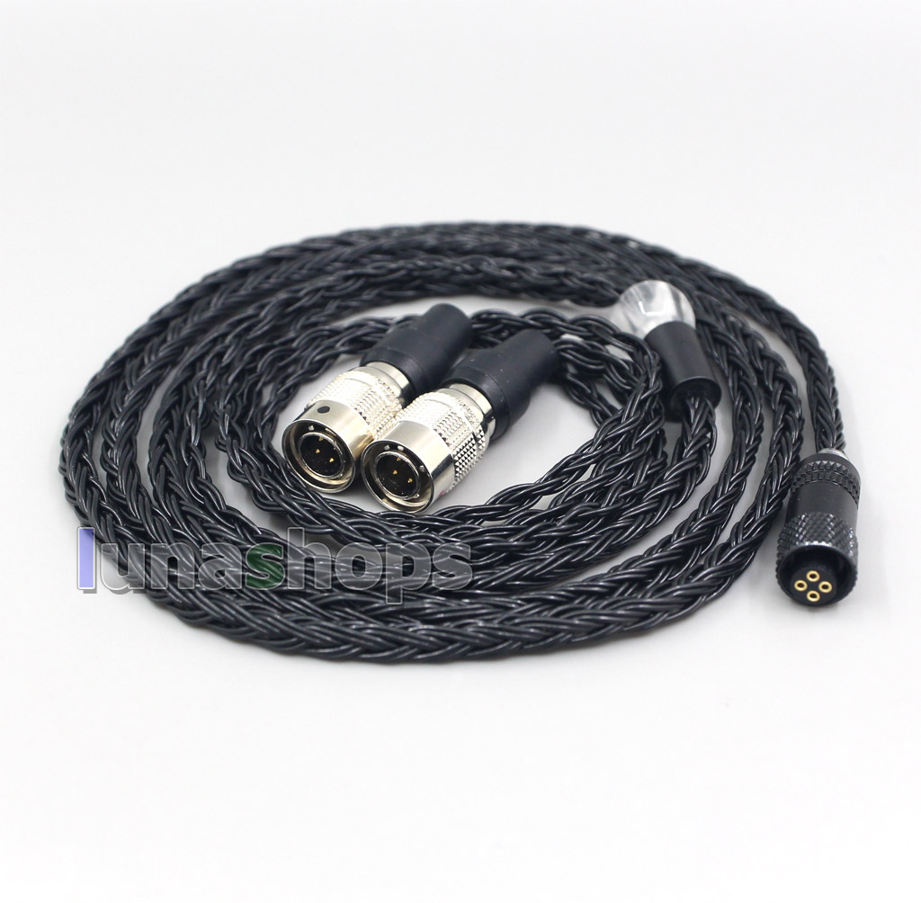 16 Core Black OCC Awesome All In 1 Plug Earphone Cable For Mr Speakers Alpha Dog Ether C Flow Mad Dog AEON