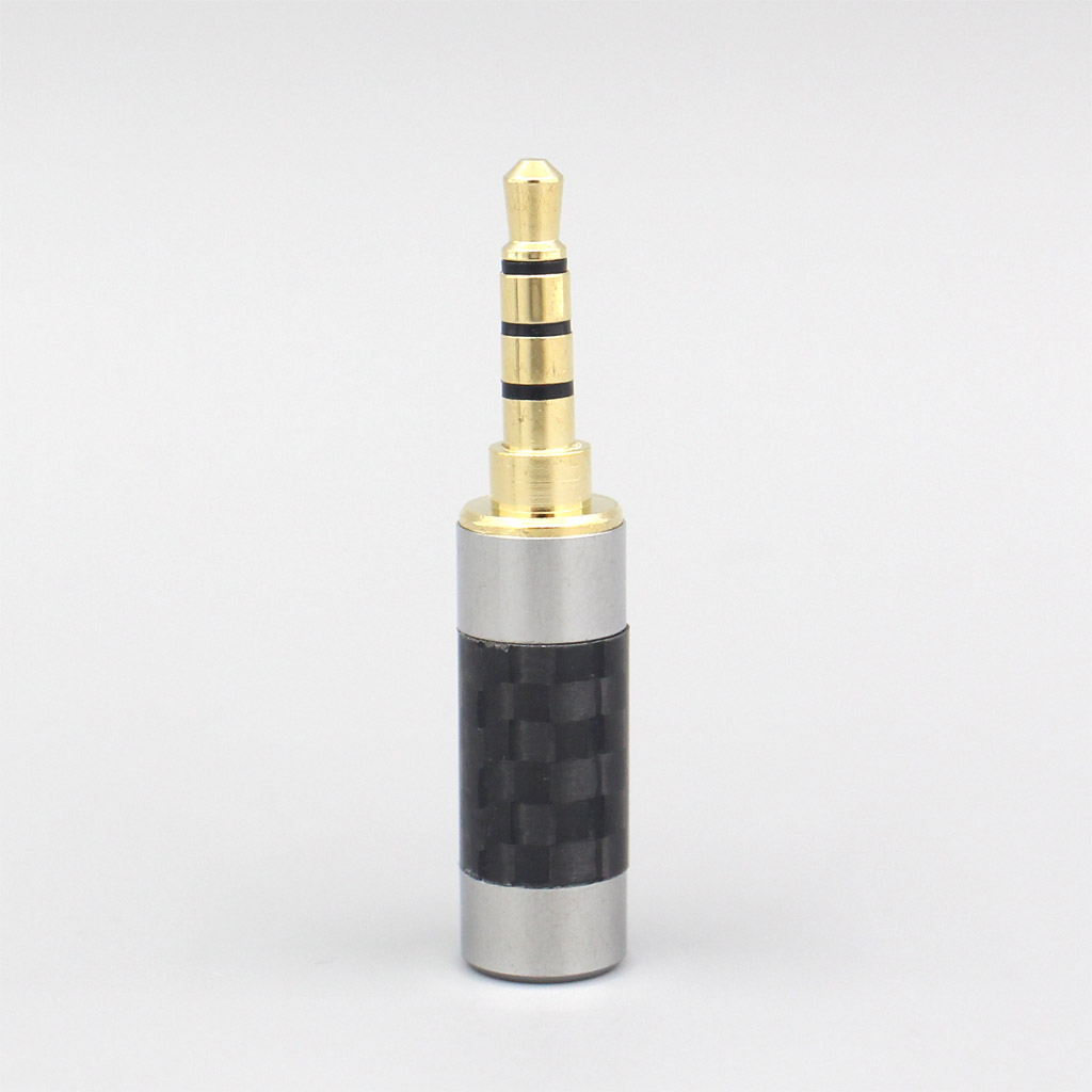 Black Silver Carbon 3.5mm 2.5mm 4.4mm Balanced TRRS Plug adapter For DIY Repair Custom Earphone Headphone Cable