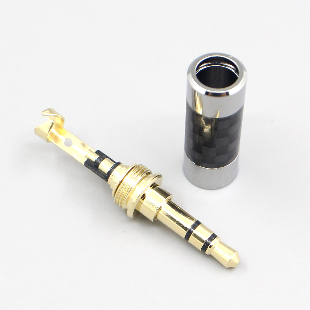 Black Silver Carbon 3.5mm 2.5mm 4.4mm Balanced TRRS Plug adapter For DIY Repair Custom Earphone Headphone Cable