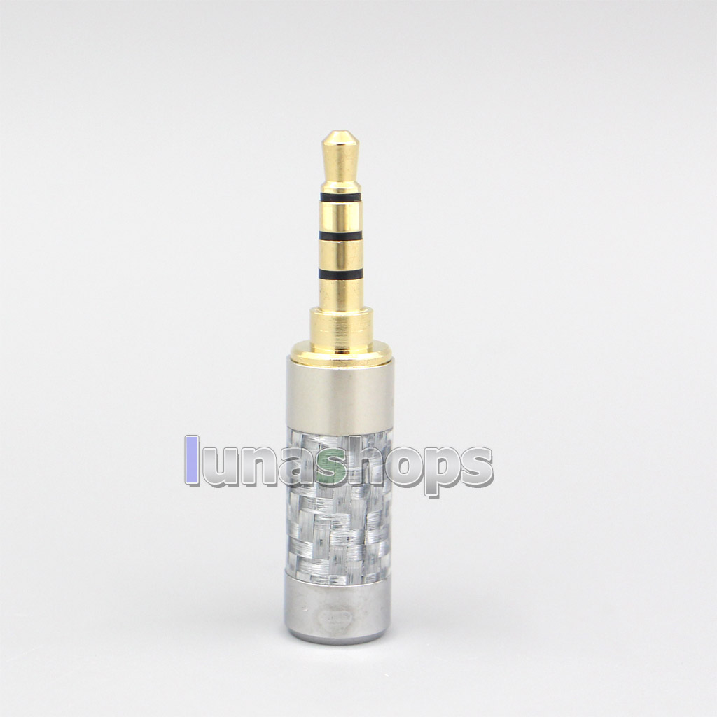 Black Silver Carbon 3.5mm 2.5mm 4.4mm Balanced TRRS Plug adapter For DIY Repair Custom Earphone Headphone Cable