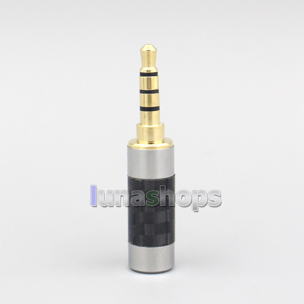 Black Silver Carbon 3.5mm 2.5mm 4.4mm Balanced TRRS Plug adapter For DIY Repair Custom Earphone Headphone Cable