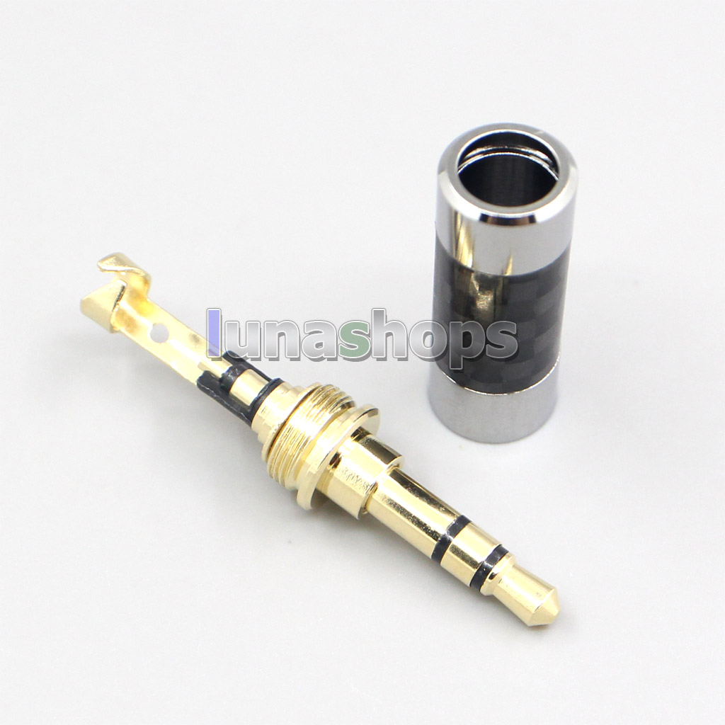 Black Silver Carbon 3.5mm 2.5mm 4.4mm Balanced TRRS Plug adapter For DIY Repair Custom Earphone Headphone Cable