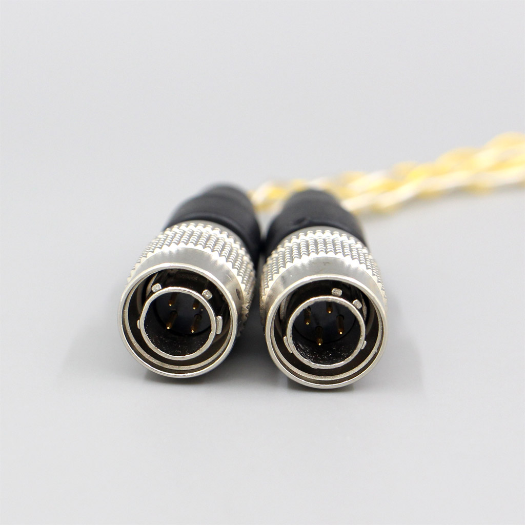 8 Core OCC Silver Gold Plated Braided Earphone Cable For Mr Speakers Ether Alpha Dog Prime Headphone