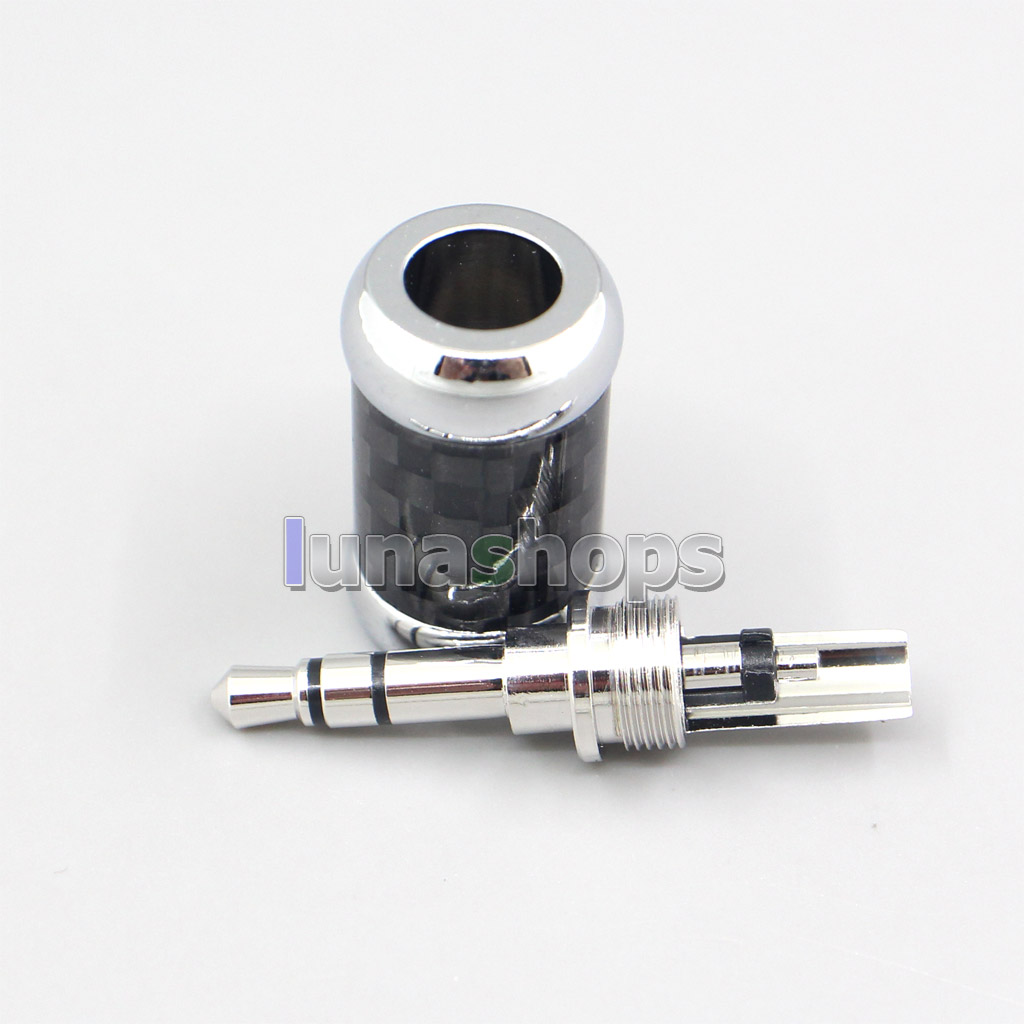 High Quality Stainless Steel Gold/Rhodium Plated 3.5mm Stereo Male Adapter Plug 7mm Tailed Hole