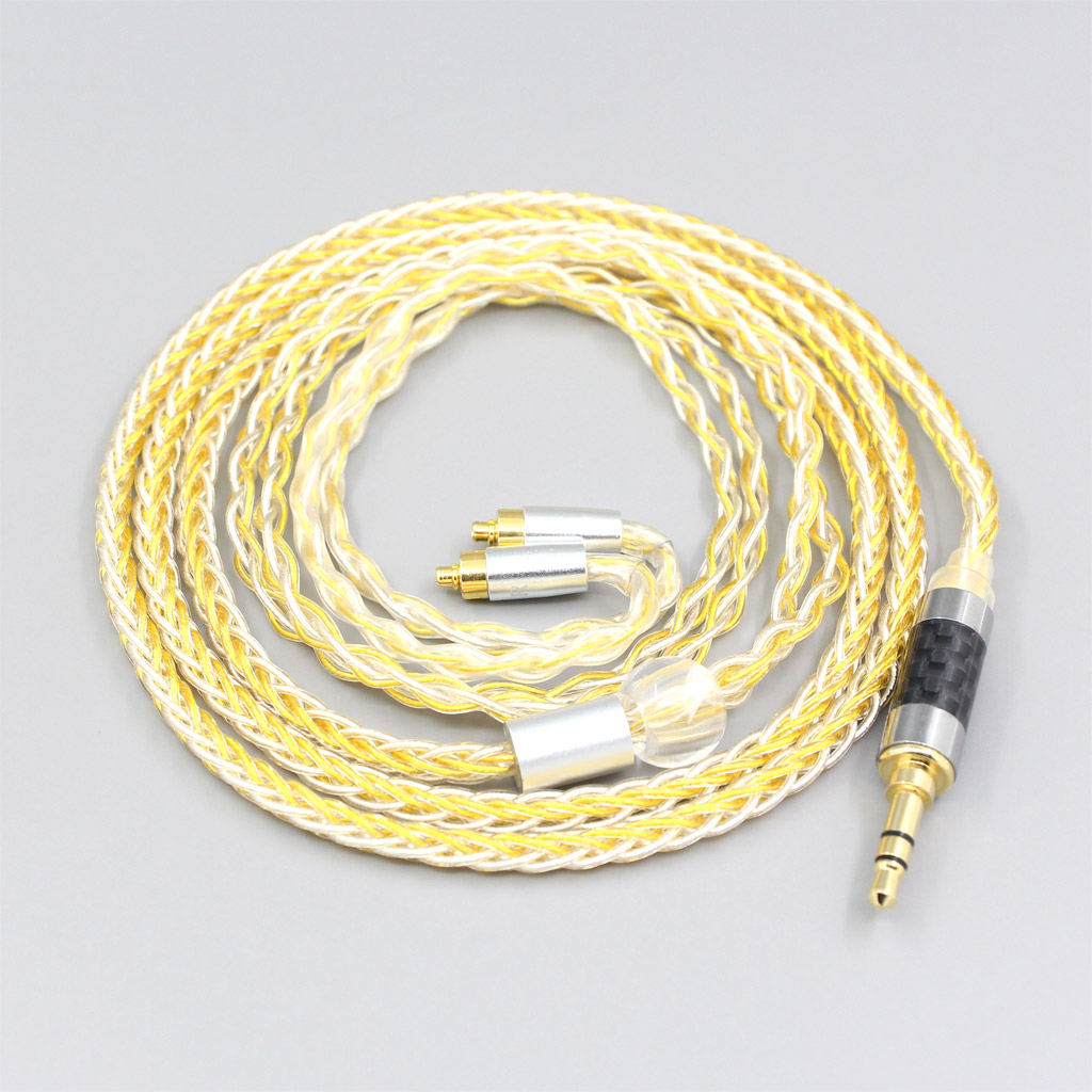 8 Core OCC Silver Gold Plated Braided Earphone Cable For Dunu dn-2002