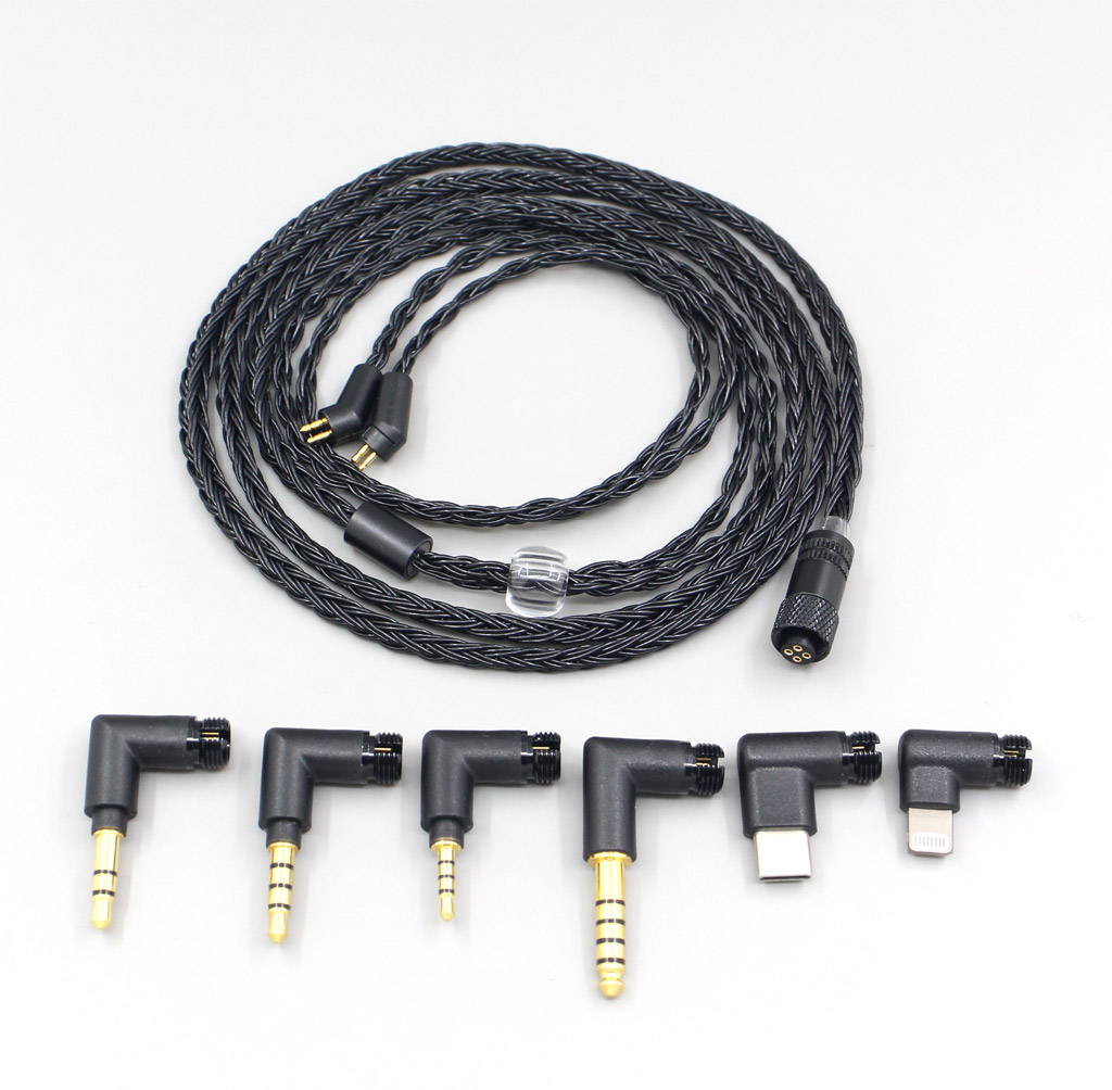 16 Core Black OCC Awesome All In 1 Plug Earphone Cable For Etymotic ER4B ER4PT ER4S ER6I ER4 2pin
