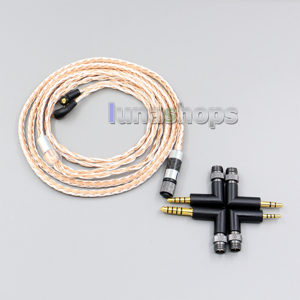 4 in 1 Plug 16 Cores OCC + Pure Silver Plated Cable for Etymotic ER4 XR SR ER4SR ER4XR 