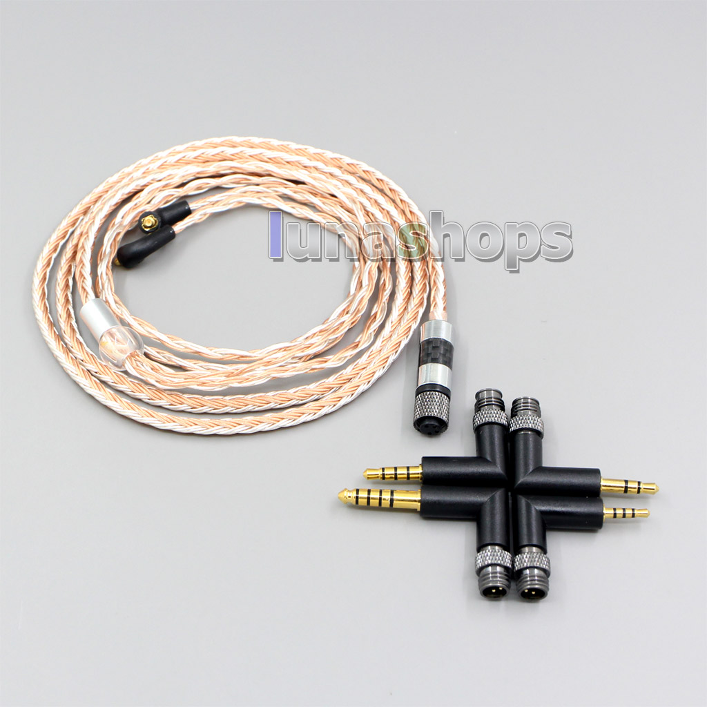 4 in 1 Plug 16 Cores OCC + Pure Silver Plated Cable for Etymotic ER4 XR SR ER4SR ER4XR 