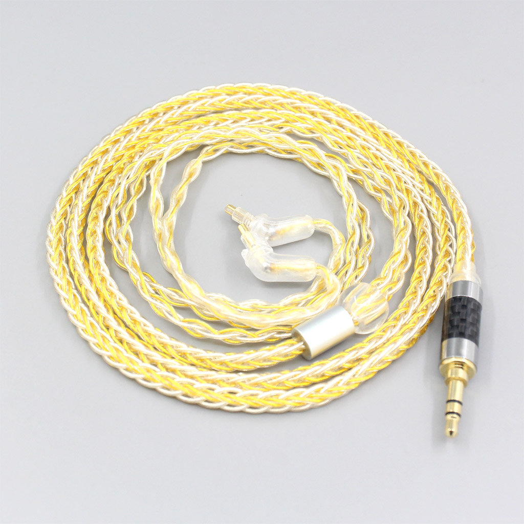 8 Core Silver Gold Plated Braided Earphone Cable For Sony MDR-EX1000 MDR-EX600 MDR-EX800 MDR-7550