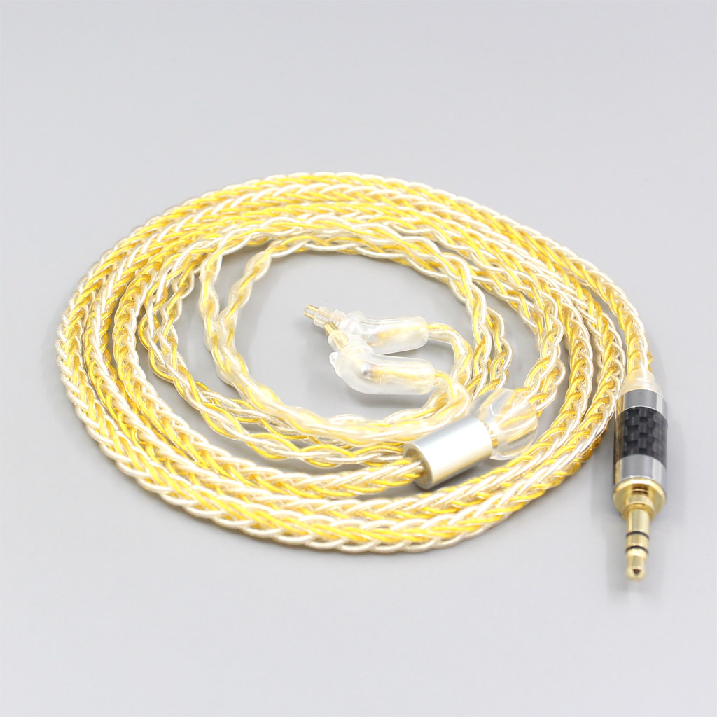 8 Core Silver Gold Plated Braided Earphone Cable For Sony MDR-EX1000 MDR-EX600 MDR-EX800 MDR-7550