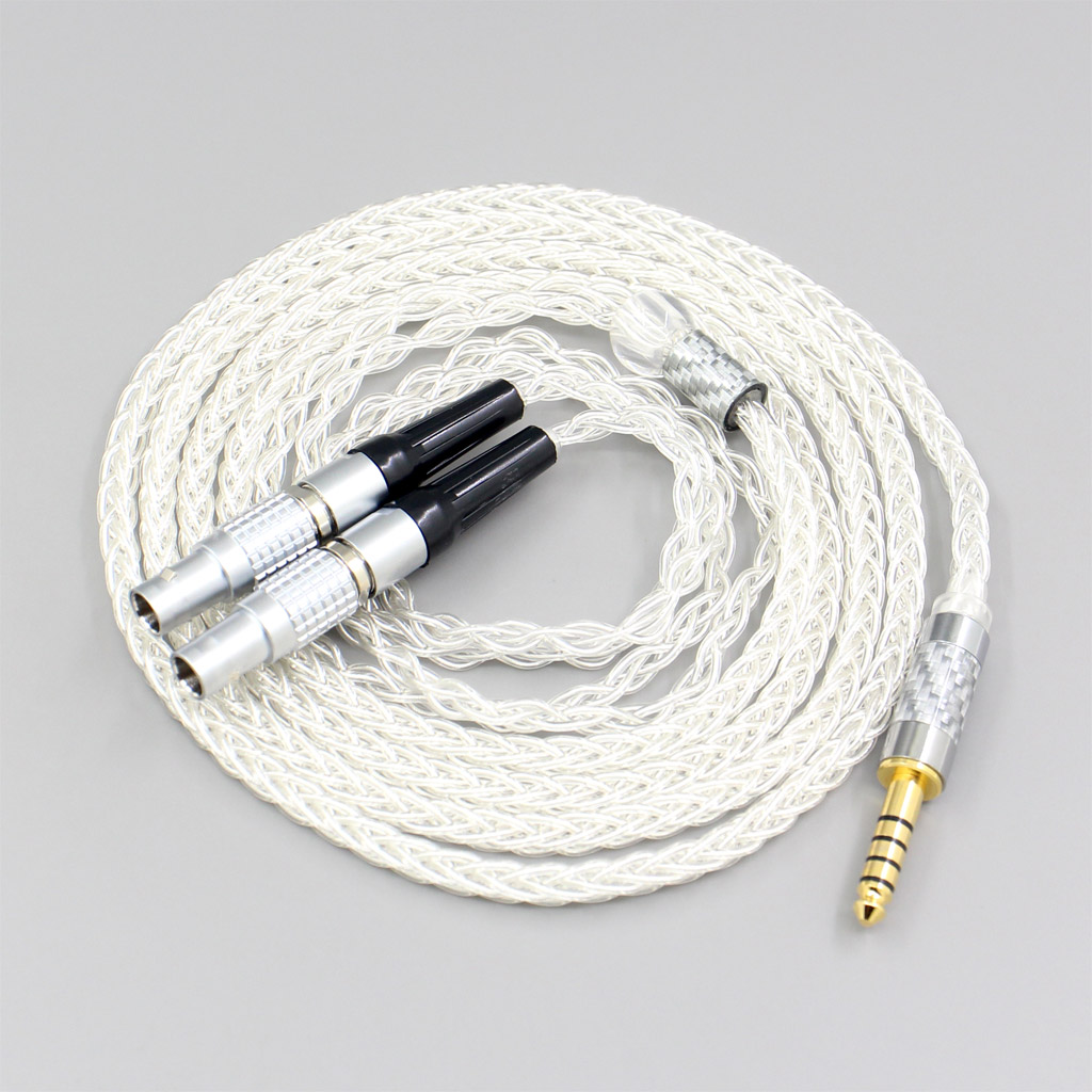 99% Pure Silver 8 Core 2.5mm 4.4mm 3.5mm XLR Headphone Earphone Cable For Focal Utopia Fidelity Circumaural