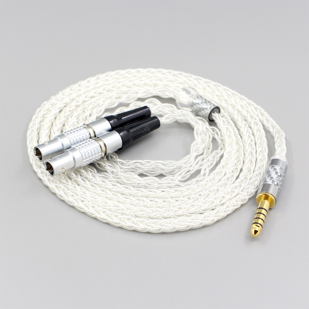 99% Pure Silver 8 Core 2.5mm 4.4mm 3.5mm XLR Headphone Earphone Cable For Focal Utopia Fidelity Circumaural