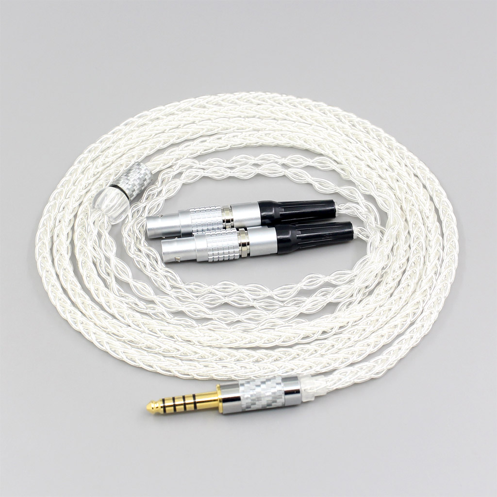 99% Pure Silver 8 Core 2.5mm 4.4mm 3.5mm XLR Headphone Earphone Cable For Focal Utopia Fidelity Circumaural
