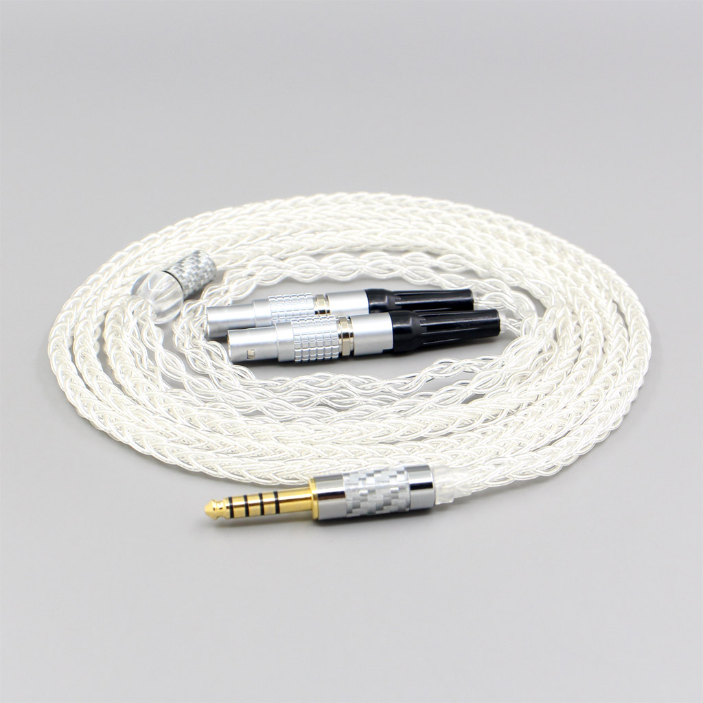 99% Pure Silver 8 Core 2.5mm 4.4mm 3.5mm XLR Headphone Earphone Cable For Focal Utopia Fidelity Circumaural