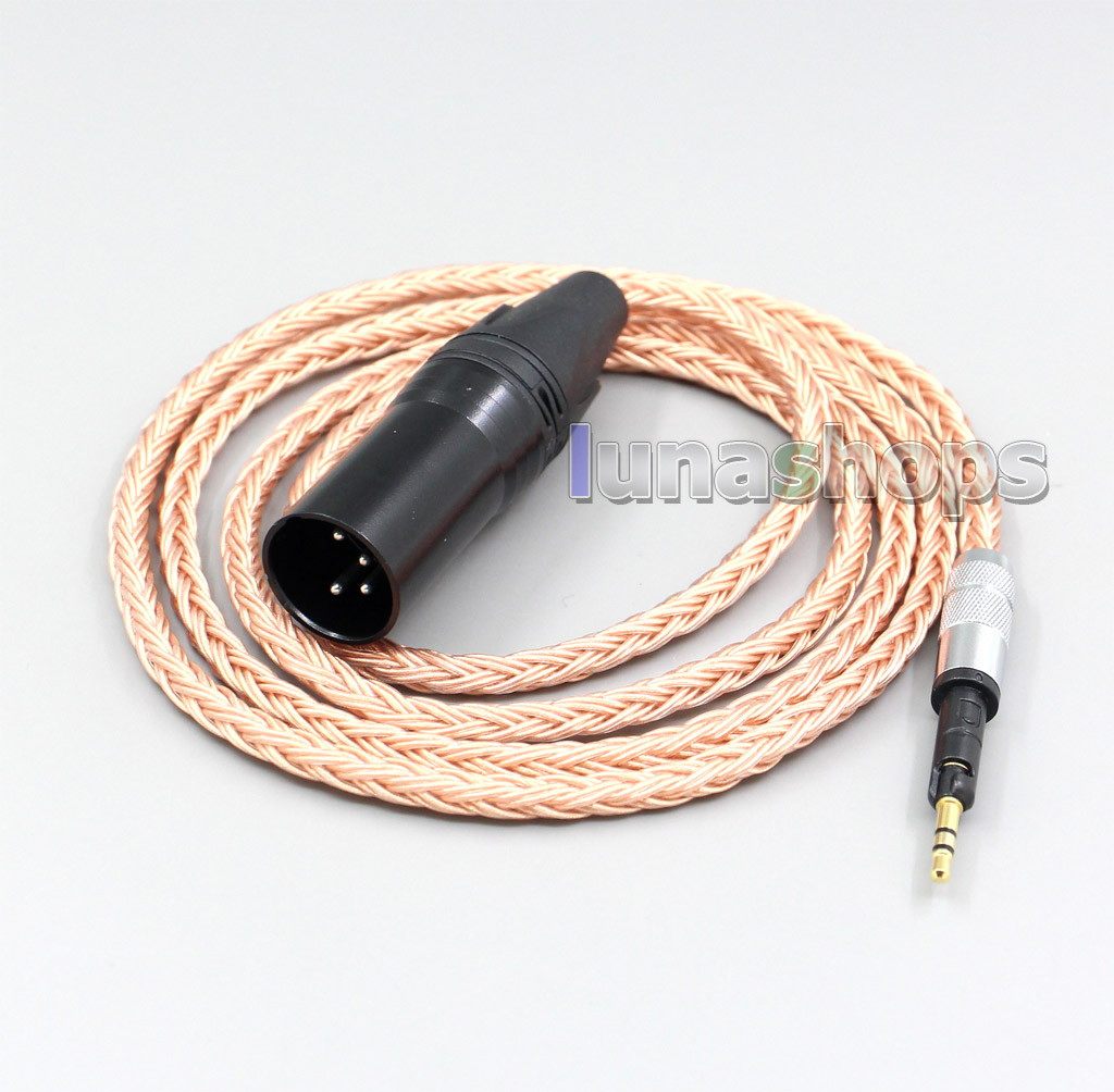 XLR 3 4 Pole 6.5mm 16 Core 99% 7N  OCC Earphone Cable For Sennheiser HD6 HD7 HD8 MIX DJ HD595 Headphone