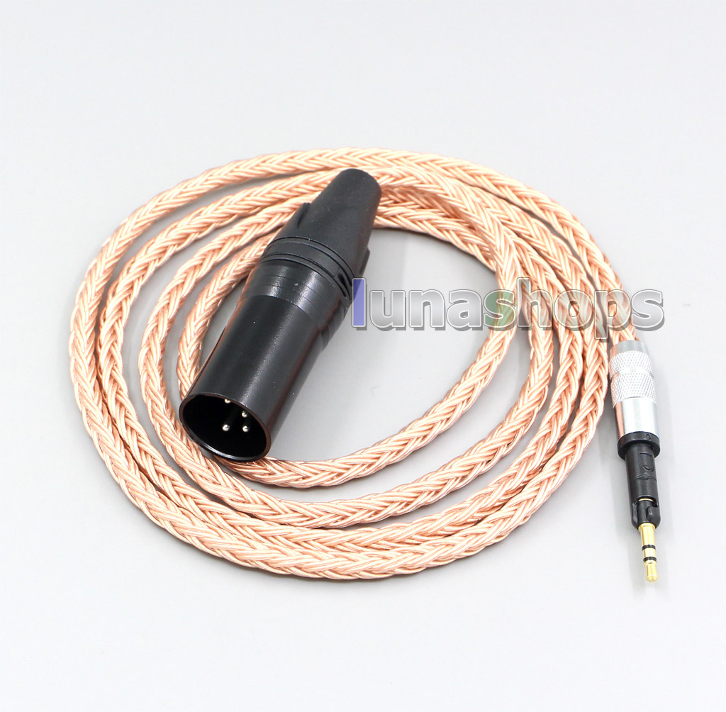 XLR 3 4 Pole 6.5mm 16 Core 99% 7N  OCC Earphone Cable For Sennheiser HD6 HD7 HD8 MIX DJ HD595 Headphone