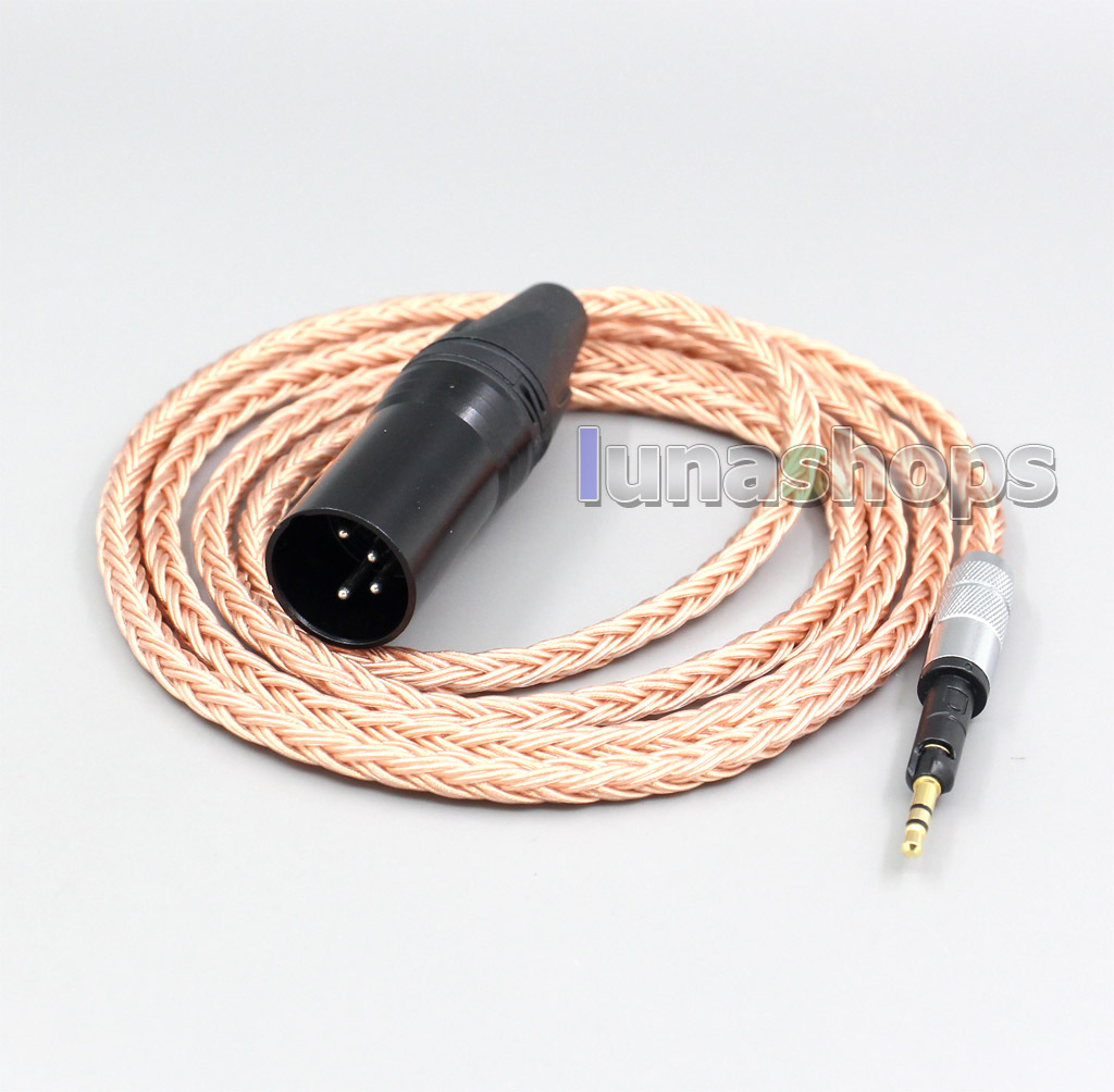 XLR 3 4 Pole 6.5mm 16 Core 99% 7N  OCC Earphone Cable For Sennheiser HD6 HD7 HD8 MIX DJ HD595 Headphone