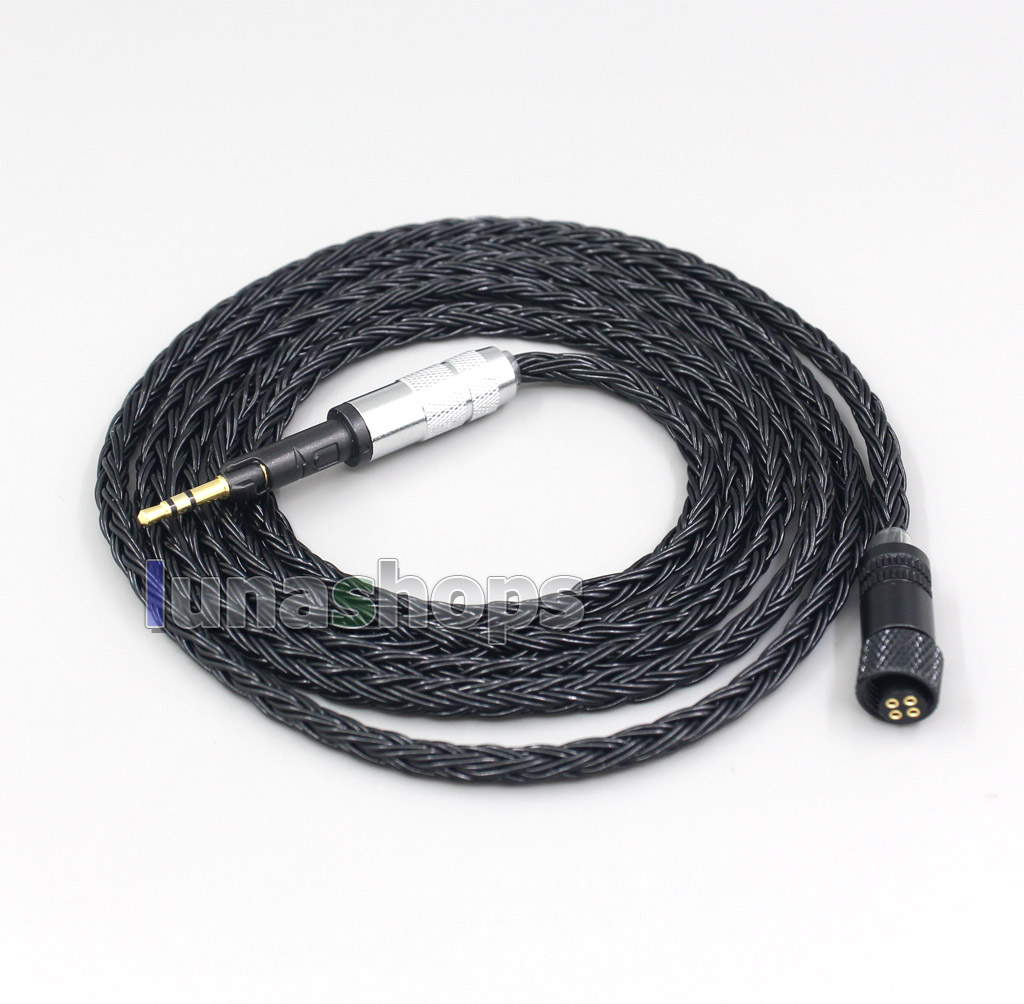 16 Core Black OCC Awesome All In 1 Plug Earphone Cable For Sennheiser HD6 HD7 HD8 MIX DJ HD595