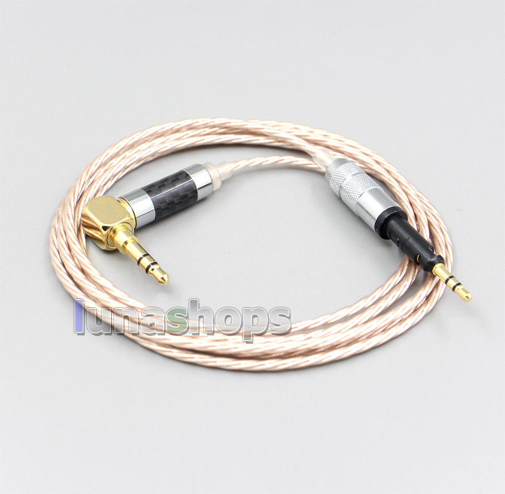 Hi-Res Brown XLR 3.5mm 2.5mm 4.4mm Earphone Cable For Sennheiser HD6 HD7 HD8 MIX DJ HD595 Headphone