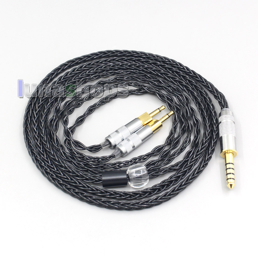 Black Silver Plated XLR 2.5mm 4.4mm 3.5mm 8 Core Headphone Earphone Cable For Sennheiser HD700