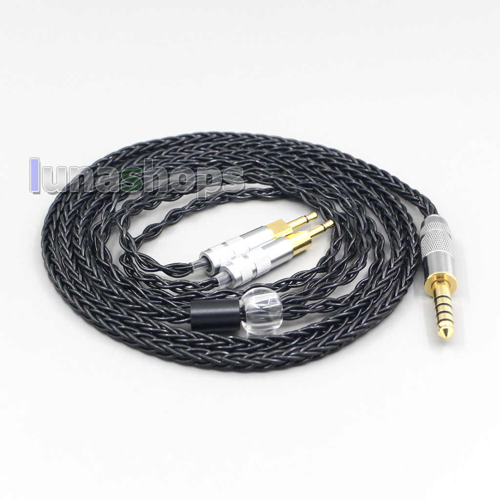 Black Silver Plated XLR 2.5mm 4.4mm 3.5mm 8 Core Headphone Earphone Cable For Sennheiser HD700