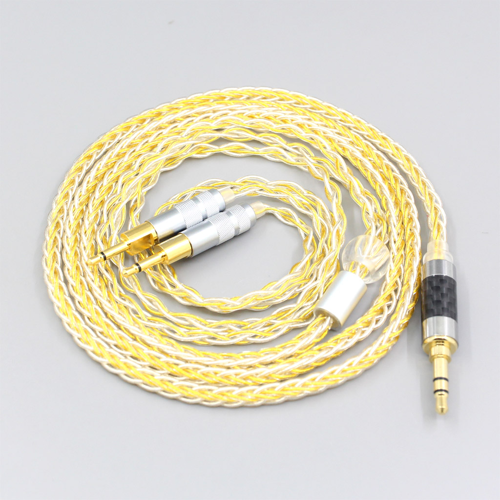 8 Core OCC Silver Gold Plated Braided Earphone Cable For Sennheiser HD700 Headphone headset