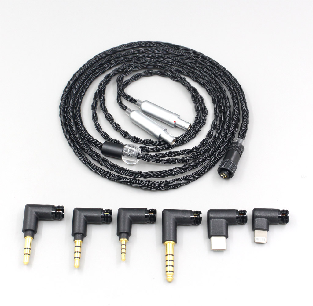 16 Core Black Awesome All In 1 Plug Earphone Cable For Sennheiser HD800 HD800s HD820s HD820 Enigma Acoustics Dharma