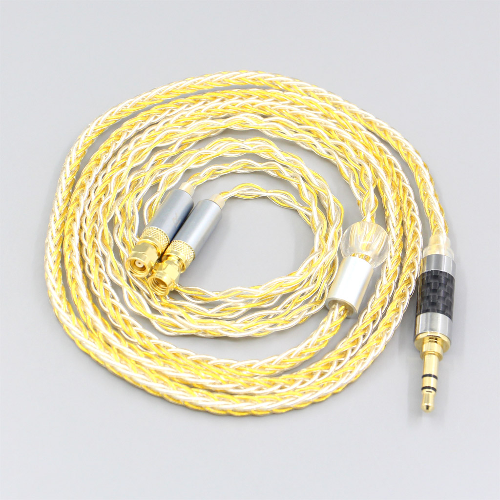 8 Core OCC Silver Gold Plated Braided Earphone Cable For HiFiMan HE400 HE5 HE6 HE300 HE4 HE500 HE6 Headphone