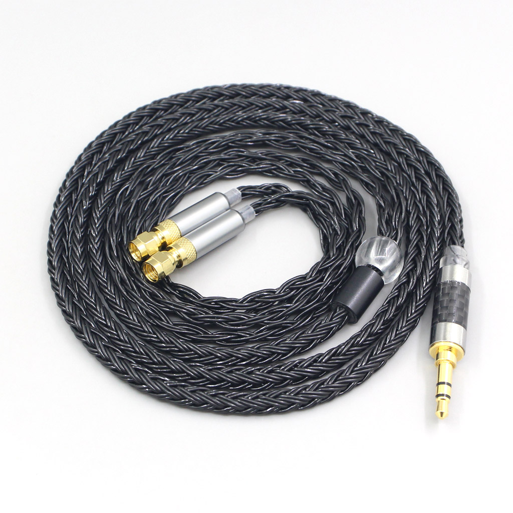 16 Core 7N OCC Black Braided Earphone Cable For HiFiMan HE400 HE5 HE6 HE300 HE4 HE500 HE6 Headphone