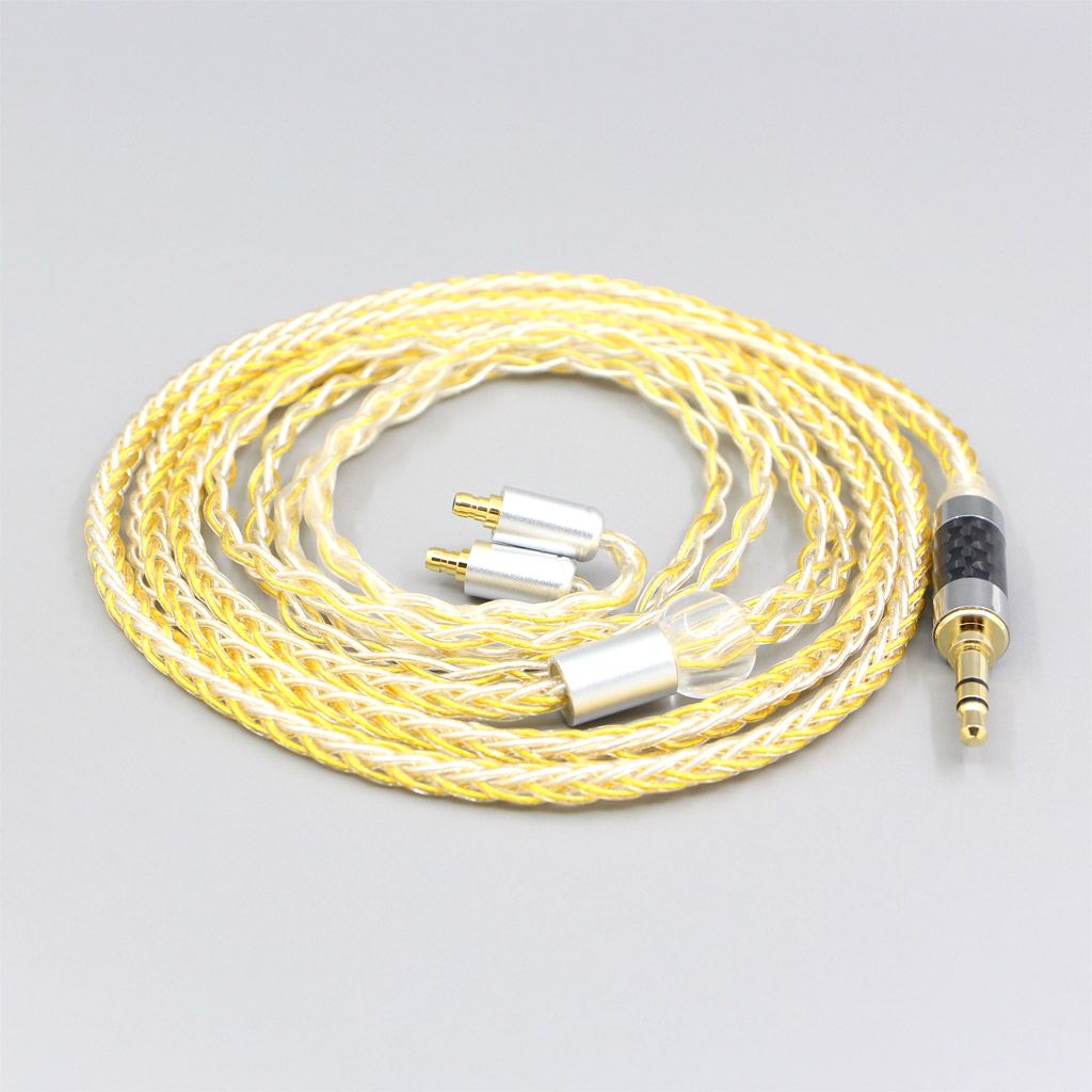 8 Core OCC Silver Gold Plated Braided Earphone Cable For Sennheiser IE400 IE500 Pro