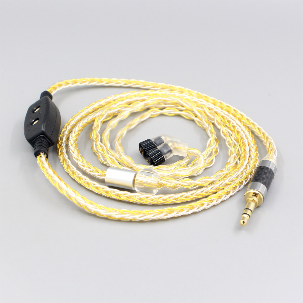 8 Core Silver Gold Plated Braided Earphone Cable For AKR03 Roxxane JH Audio JH24 Layla Angie