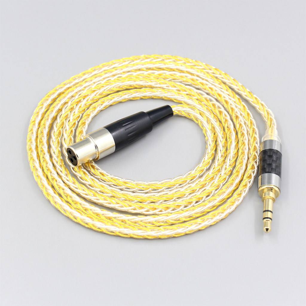 8 Core Silver Gold Plated Braided Earphone Cable For AKG Q701 K702 K271 K272 K240 K141 K712 K181 K267 K712