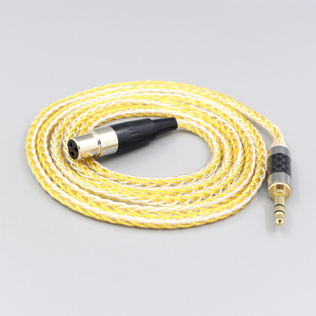 8 Core Silver Gold Plated Braided Earphone Cable For AKG Q701 K702 K271 K272 K240 K141 K712 K181 K267 K712