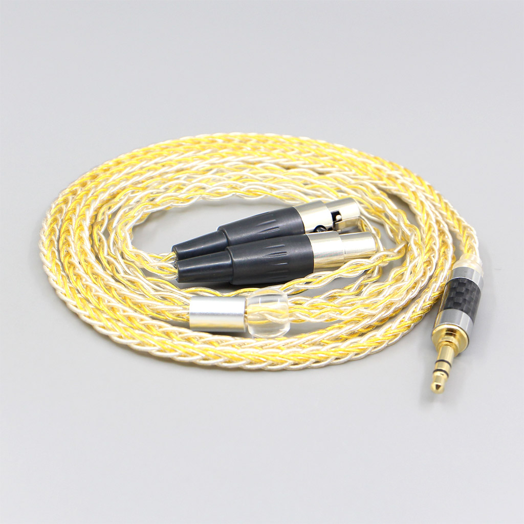 8 Core Silver Gold Plated Earphone Cable For Audeze LCD-3 LCD-2 LCD-2C LCD-4 LCD-X LCD-XC LCD-4z LCD-MX4 LCD-GX  