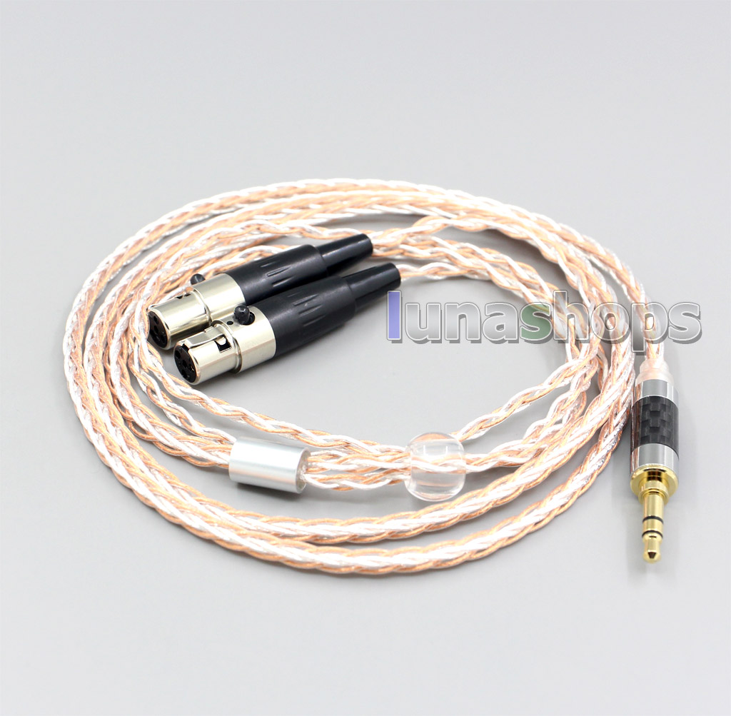 XLR 6.5mm 4.4mm 2.5mm 800 Wires Silver + OCC Headphone Cable For Audeze LCD-3 LCD3 LCD-2 LCD2 LCD-X LCD-XC