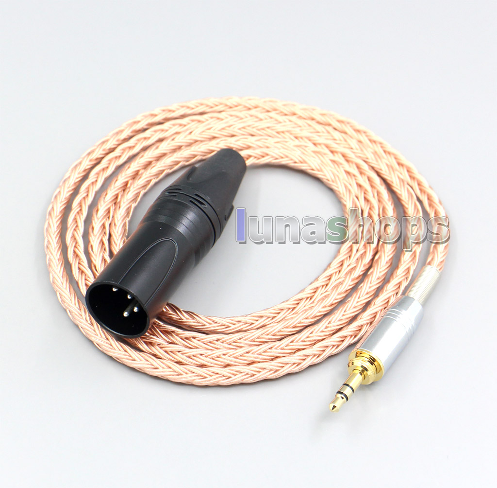 XLR 3 4 Pole 6.5mm 16 Core 99% 7N OCC Earphone Cable For Audio-Technica ATH-pro500mk2 ATH-PRO700MK2 PRO5V M50 M50RD