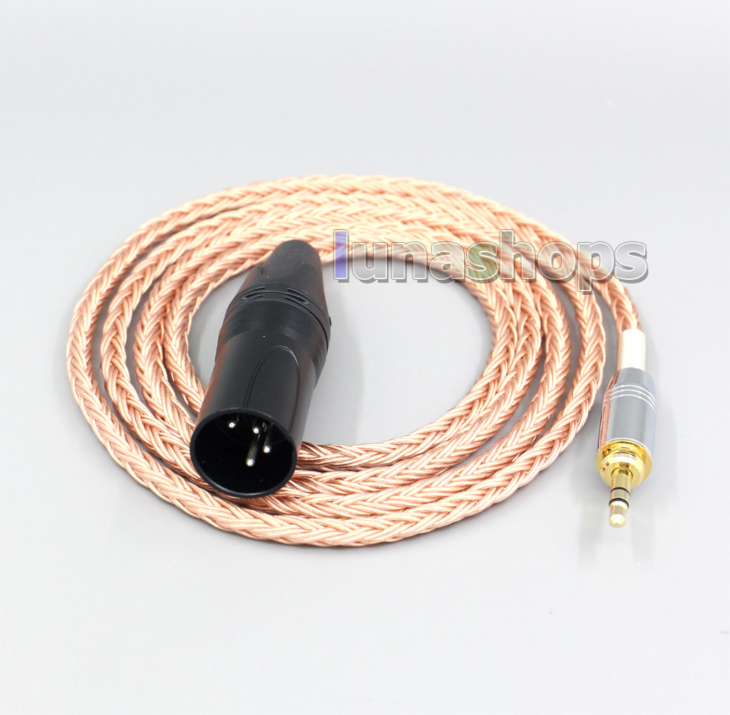 XLR 3 4 Pole 6.5mm 16 Core 99% 7N OCC Earphone Cable For Audio-Technica ATH-pro500mk2 ATH-PRO700MK2 PRO5V M50 M50RD