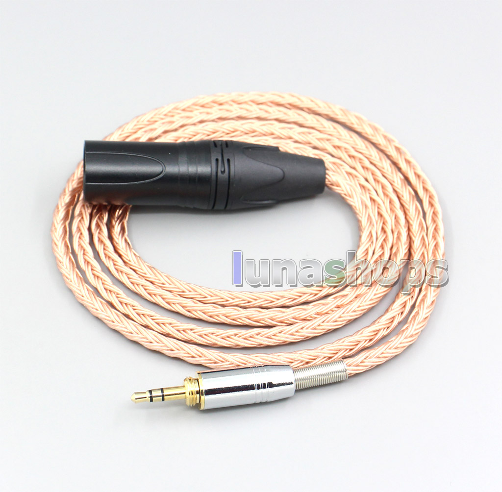 XLR 3 4 Pole 6.5mm 16 Core 99% 7N OCC Earphone Cable For Audio-Technica ATH-pro500mk2 ATH-PRO700MK2 PRO5V M50 M50RD
