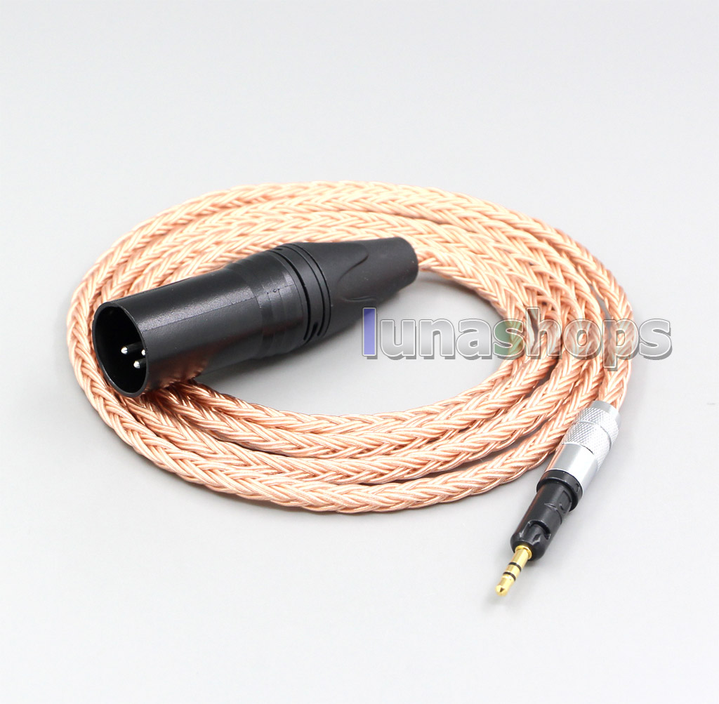 XLR 3 4 Pole 6.5mm 16 Core 99% 7N  OCC Earphone Cable For Sennheiser HD6 HD7 HD8 MIX DJ HD595